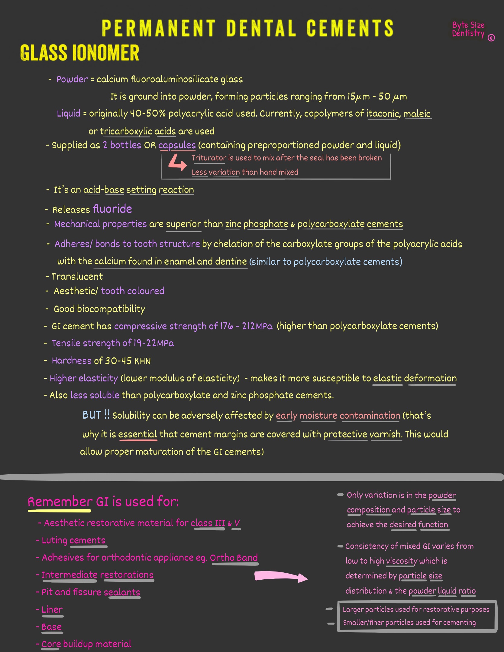 Permanent Dental Cements - Glass Ionomer